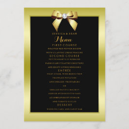 Menu Casamento Dourado Glamouroso e Arco Preto
