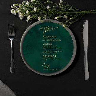 Menu Casamento Dourado Islâmico Real Emerald Green