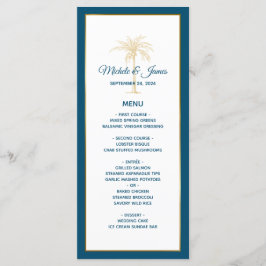 Menu Casamento Dourado Palm Tree Beach do Oceano Tropic