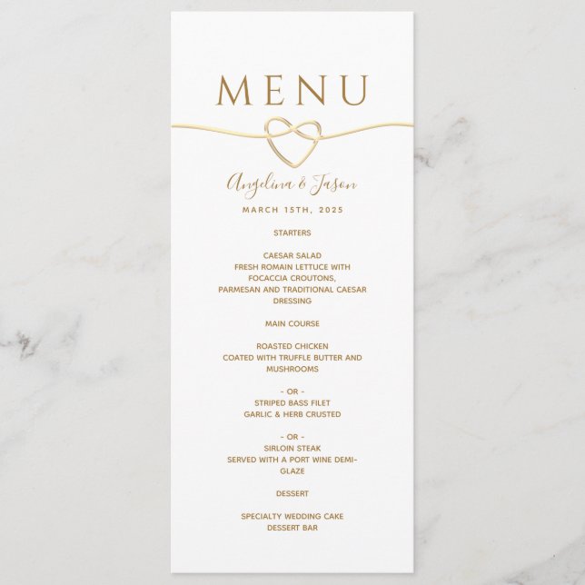 Menu Casamento Dourado simples (Frente)