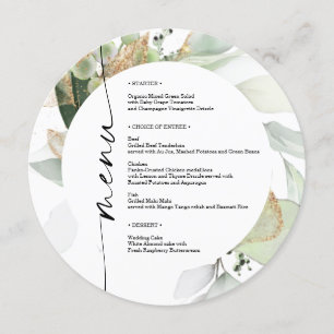 Menu Casamento Duplo Lado-Duplo Verde-Cor-de-Água