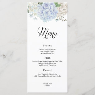 Menu Casamento Dusty Blue Hydrangea