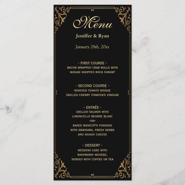 Menu Casamento Elegante (Frente)