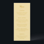Menu Casamento Elegante Amarelo Antonia Butter<br><div class="desc">Menus de casamento elegantes com um simples design com roteiros e fontes serif.</div>