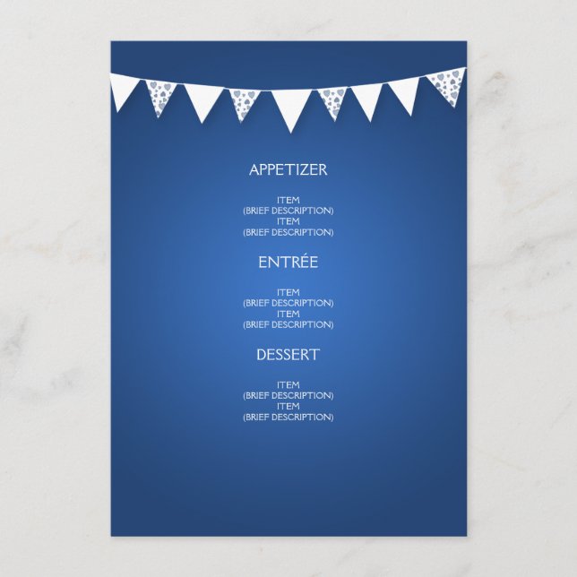 Menu Casamento Elegante Amor Azul (Frente)