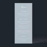 Menu Casamento Elegante Azul Antonia Powder<br><div class="desc">Menus de casamento elegantes com um simples design com roteiros e fontes serif.</div>
