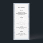 Menu Casamento Elegante Azul-Muted Chic Costeiro<br><div class="desc">Menus de casamento elegantes com um fundo de abstrato pintado à mão perfeito para um casamento costeiro ou de praia.</div>