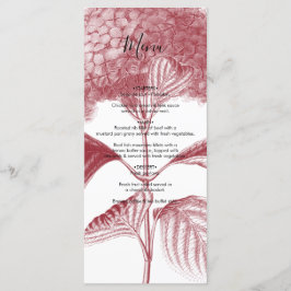 Menu Casamento Elegante Burgundy Hydrangea