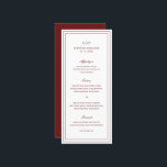 Menu Casamento Elegante Clássico de Gertrude Burgundy W<br><div class="desc">Vinho clássico / cardápio de casamento burgundy apresentando uma design simples e mínima com seu monograma, nomes e data de casamento no topo junto com seu cardápio cercado por uma dupla borda. As fontes se alternam entre um script elegante, um serif tradicional e fontes sans serif minimalistas. Este menu é...</div>