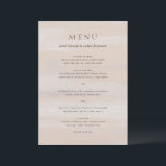 Menu Casamento Elegante com Aquarela Neutra Moderna<br><div class="desc">Cardápio de casamento moderno com o seu menu de jantar sobre um fundo abstrato de aquarela.</div>