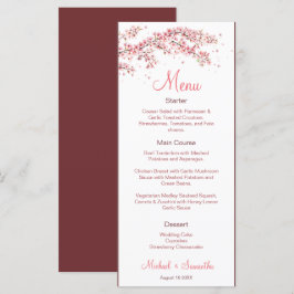 Menu Casamento Elegante com Flor de Cerejeira