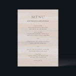 Menu Casamento Elegante de Aquarela Neutral Moderna<br><div class="desc">Menu de casamento moderno com o menu de janto sobre um fundo de cor d'água abstrato.</div>