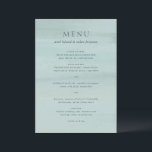 Menu Casamento Elegante de Aquarela Verde Moderna<br><div class="desc">Menu de casamento moderno com o menu de janto sobre um fundo de cor d'água abstrato.</div>