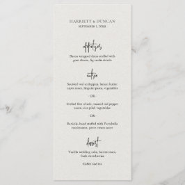 Menu Casamento Elegante de Beige Neutral do eterno