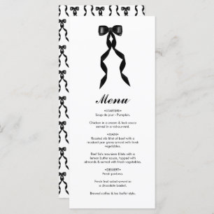 Menu Casamento Elegante de Fita Arco Negra Formal