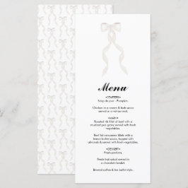 Menu Casamento Elegante de Fita de Arco Branco Formal