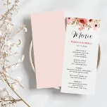 Menu Casamento Elegante de Flor Rosa ELLE<br><div class="desc">Feita para você!</div>