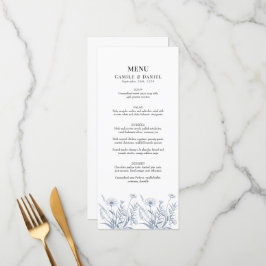 Menu Casamento Elegante de Flor Silvestre Periwinkle