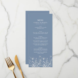 Menu Casamento Elegante de Flor Silvestre Periwinkle