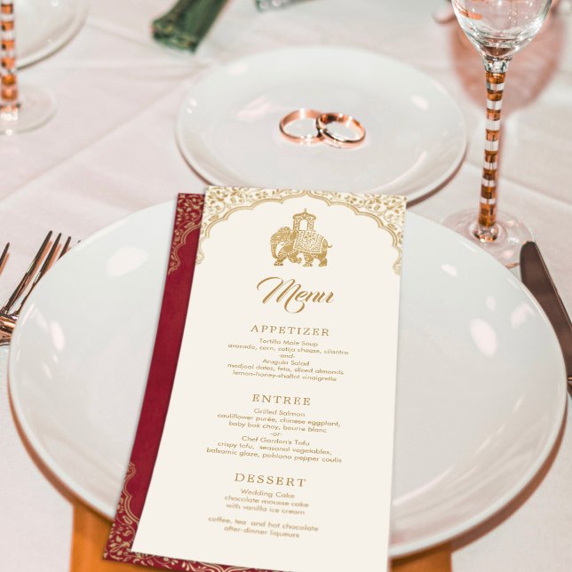Menu Casamento Elegante de Ganesha Indiana (Criador carregado)