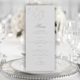 Menu Casamento Elegante de Ivory Clássica Moderna Forma
