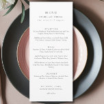 Menu Casamento Elegante de Script Branco e Preto<br><div class="desc">Menu de Casamento de Script Branco e Preto Elegante</div>