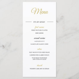 Menu Casamento Elegante Dourado com Sobreposição de Fot