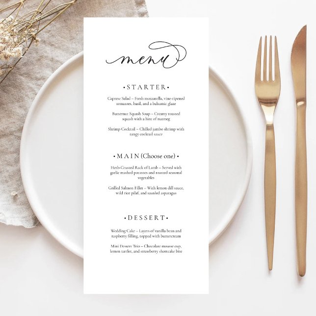 Menu Casamento Elegante e Moderno (Criador carregado)