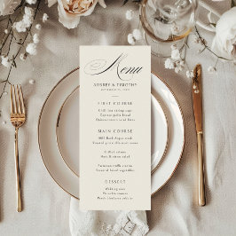 Menu Casamento Elegante Ecru Black Calliografia