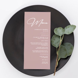 Menu Casamento Elegante em Bege Rosa