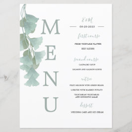 Menu Casamento Elegante Eucalyptus Summer