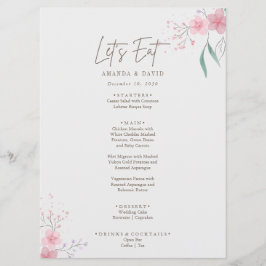 Menu Casamento Elegante Flor Simples