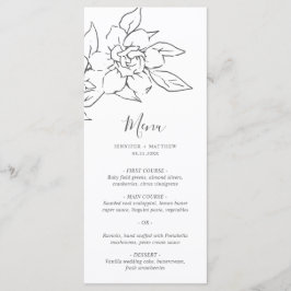 Menu Casamento Elegante Floral de Arte Neutral