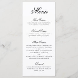 Menu Casamento Elegante Formal Tradicional de Preto e B