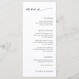 Menu Casamento Elegante Mínimo Moderno
