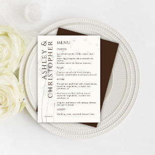 Menu Casamento Elegante Moderno de Dandelion Walnut Bro