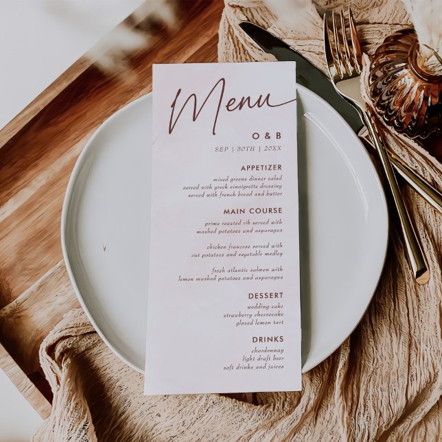 Menu Casamento Elegante Moderno Minimalista (Criador carregado)