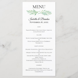 Menu Casamento Elegante Monograma Verde