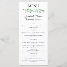 Menu Casamento Elegante Monograma Verde