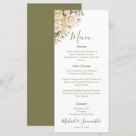 Menu Casamento Elegante Pérola Branca e Rosa Marfim