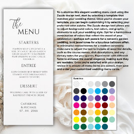 Menu Casamento Elegante Preto e Branco