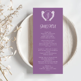 Menu Casamento Elegante Roxo Escuro