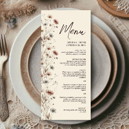 Menu Casamento Elegante Rustic Boho Chic Wildflower