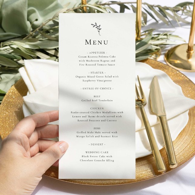 Menu Casamento Elegante Simples Mínimo (Criador carregado)