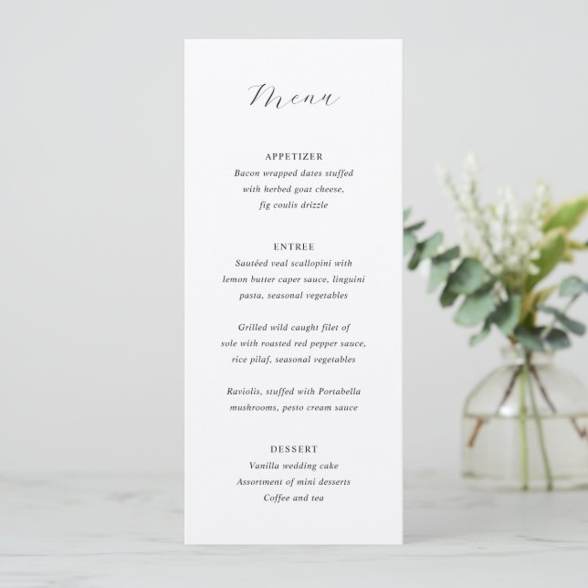 Menu Casamento Elegante Tradicional (Em pé/Frente)