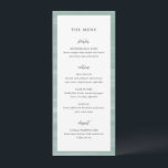 Menu Casamento Elegante Verde-Verde-Chic-Costeira<br><div class="desc">Menus de casamento elegantes com um fundo de abstrato pintado à mão perfeito para um casamento costeiro ou de praia.</div>