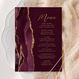 Menu Casamento Escrito em Dourado Agata Borgonha