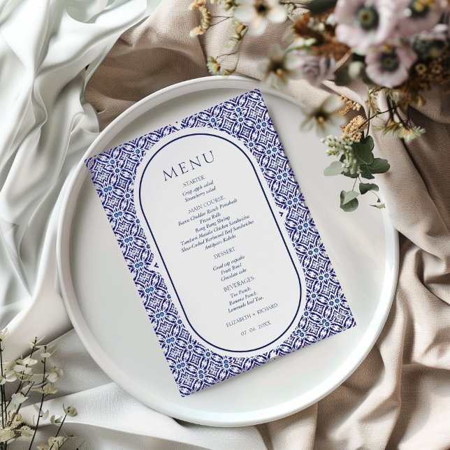 Menu Casamento Espanhol de Talavera Mexicana Azul (Criador carregado)