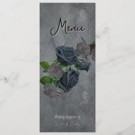 Menu Casamento Estilo Gótico Floral Escuro
