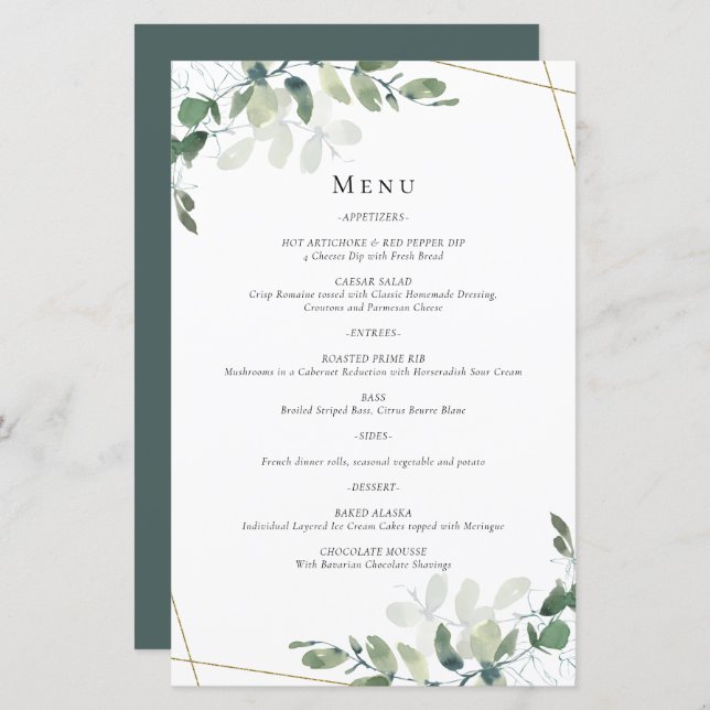 Menu Casamento Eucalyptus BUDGET (Frente/Verso)